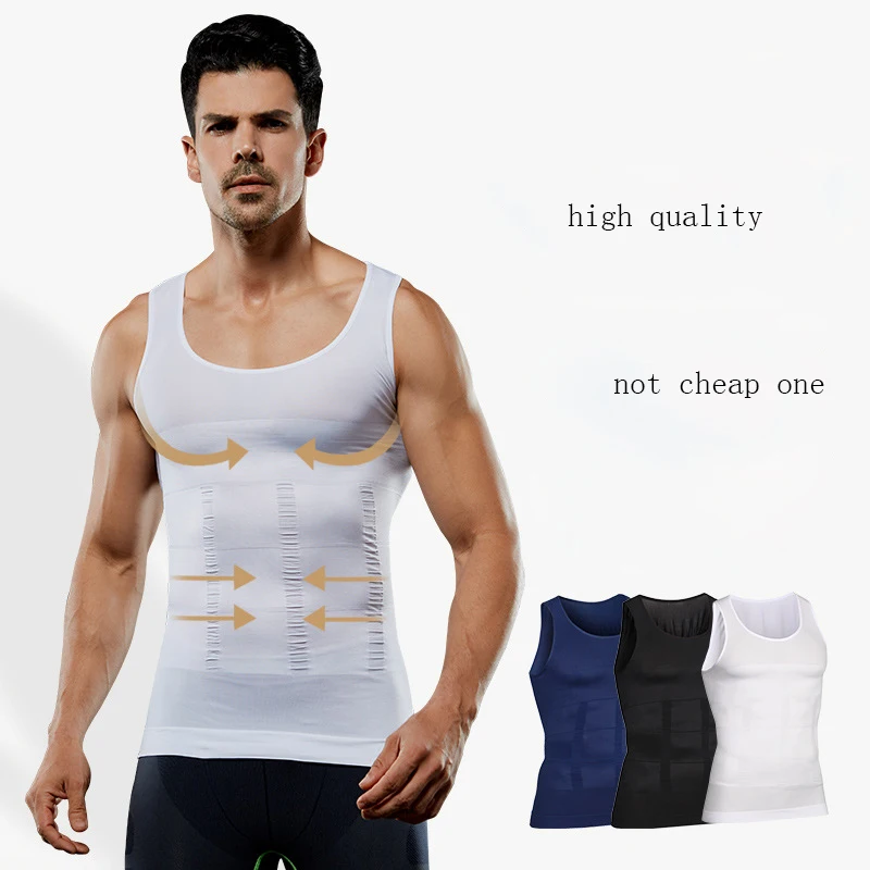 Men Slimming Bodybuilding Vest Compression Chest Tops Seamless Sleeveless Undershirt