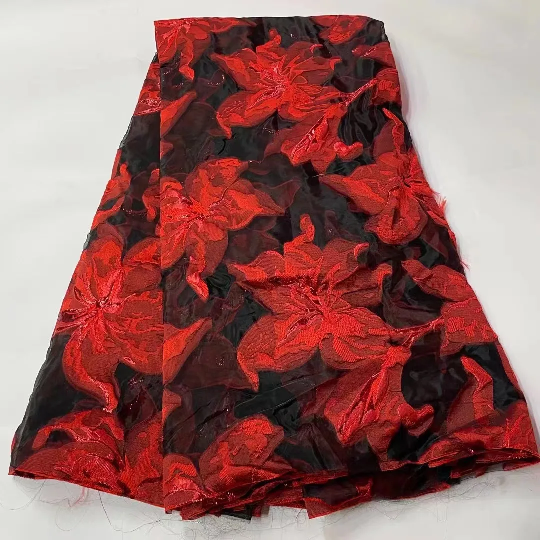 

Африканская нигерийская жаккардовая кружевная ткань, французское Тюлевое кружево, Высококачественная органза с вышивкой, позолоченные ткани для вечернего платья