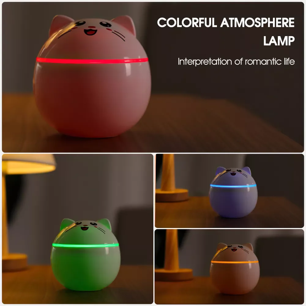 

NEW2023 Air Humidifier Mini Ultrasonic USB Essential Oil Diffuser Car Purifier Aroma Anion Mist Maker for Home Car with LED Nigh