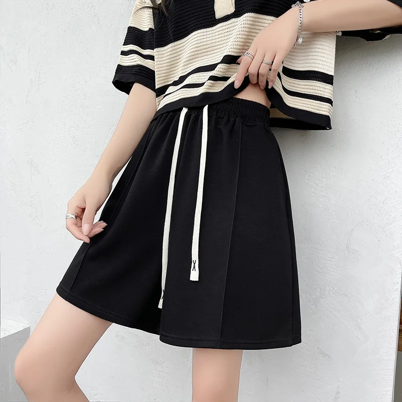 Women Shorts Solid Cotton Cozy Simple Casual Loose Hipsters Running Breathable All-match Streetwear Hot Teens Wide Leg Bottoms