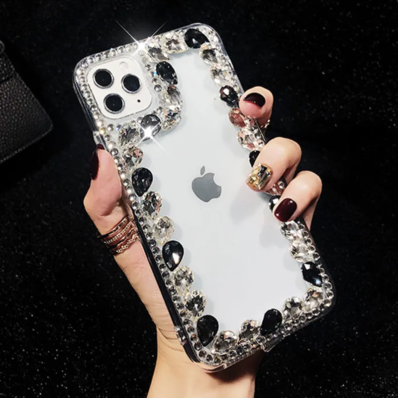 Роскошный чехол со стразами для телефона iPhone 13 12 Pro Max 8 Plus 7 6 11 6s Xs Xr X SE 2020 блестящий