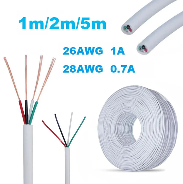 

26AWG 28AWG Electrical Power Cable 4 Pins DC Wire Copper Insulated PVC Extension Cord for USB Fan LED Strip Cable