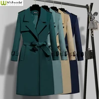 windbreaker womens medium length 2022 spring and autumn korean version loose and slim fashion temperament casual fashion coat
