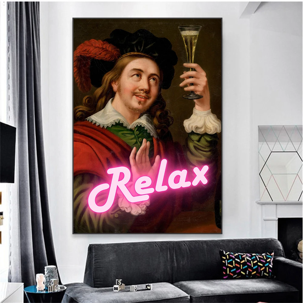 

Alter Art Oil Painting Prints Alter Quote Relax Portrait Poster Vintage Baroque Wall Art Canvas Painting Home Dinning Room Decor