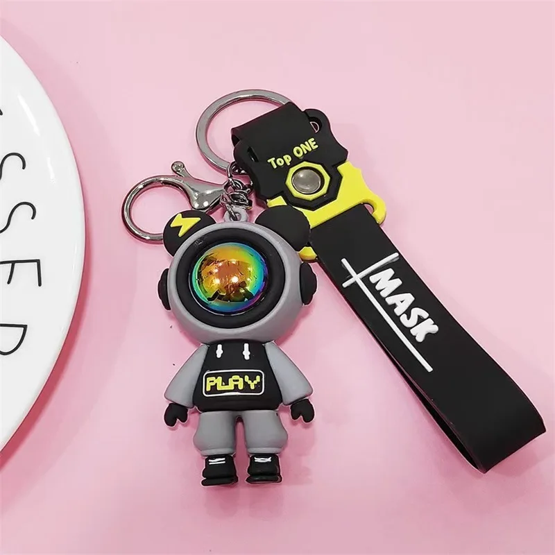

Boutique PVC Colorful Bear Keychain DIY Handmade Tassels Gloomy Bear Couple Backpack Schoolbag Doll Pendant Birthday Gifts