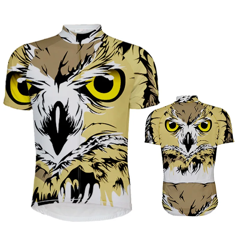 

LYCXTO owl Cycling Jersey maillot ciclismo MTB Men Road Bike Clothing Bicycle Clothes Sportswear Tops Short sleeve