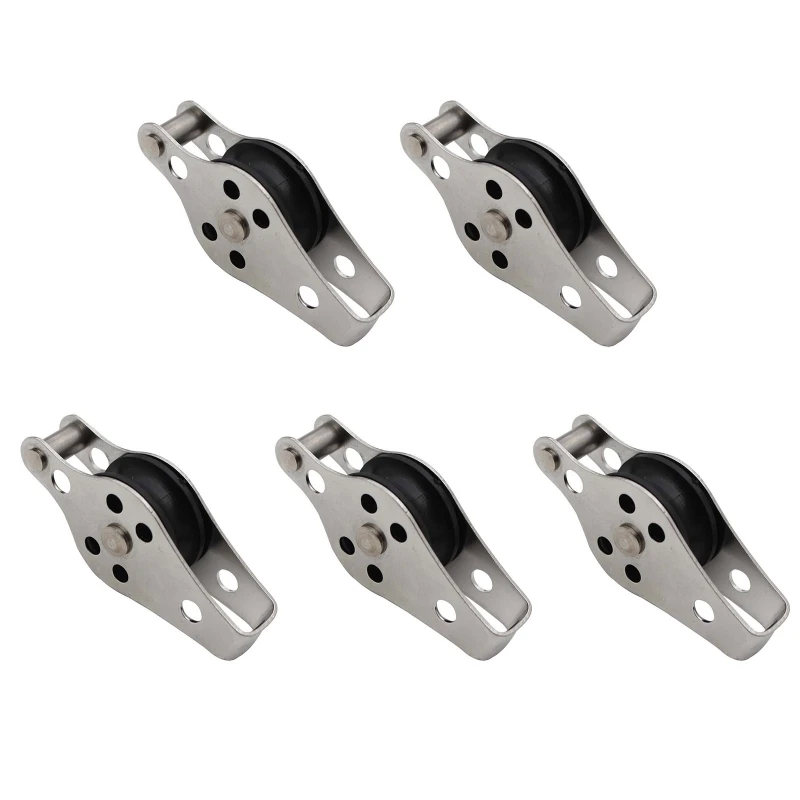 

5pcs M25 Crane Pulley Block,Heavy Duty Pully System for Lifting,Stainless Steel Single Pulley Block D7YA