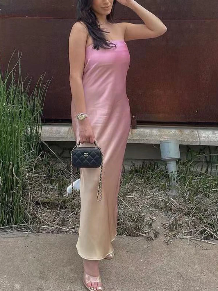 

Женское модное шелковое платье средней длины PUWD 2023 летнее винтажное платье Bandhnu со складками женское платье без рукавов