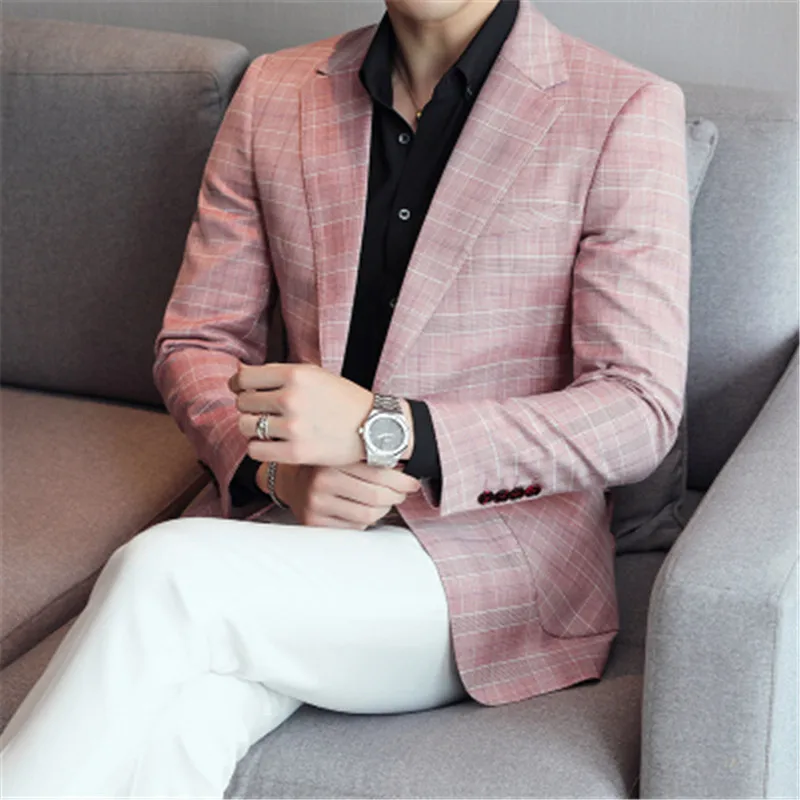 Luxury Man Jacket Male Single Breasted Suit Blazer Homme Men Vintage Plaid Chaqueta Hombre Groom Tuxedo 5XL Big Size Coat 2023