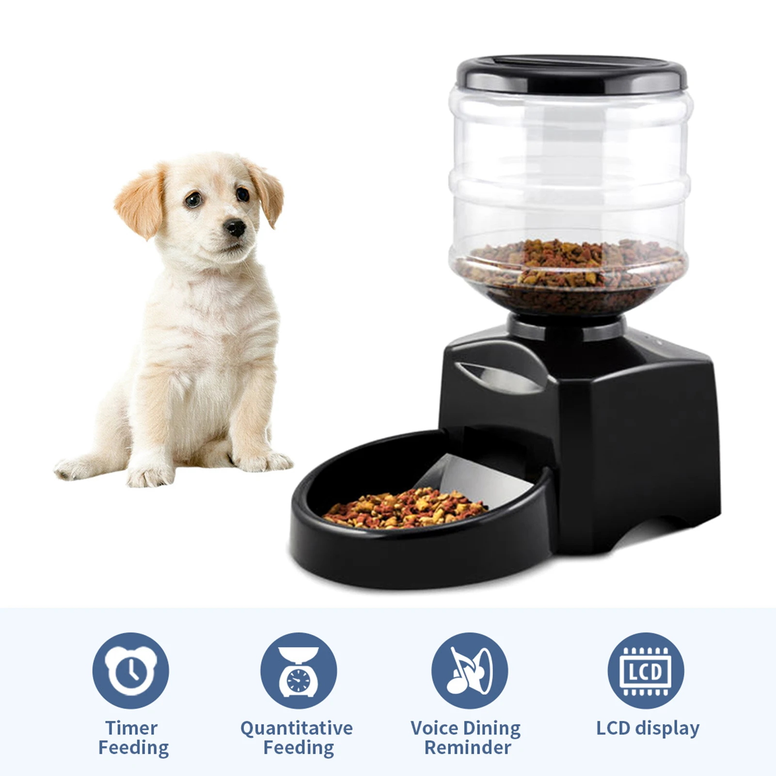 

Feeder Cat Automatic Food Dog Control 12 Pet Recorder Smart Bowl Timed Portion Voice Feeding Meal 1-3 Pet Dispenser Programmable