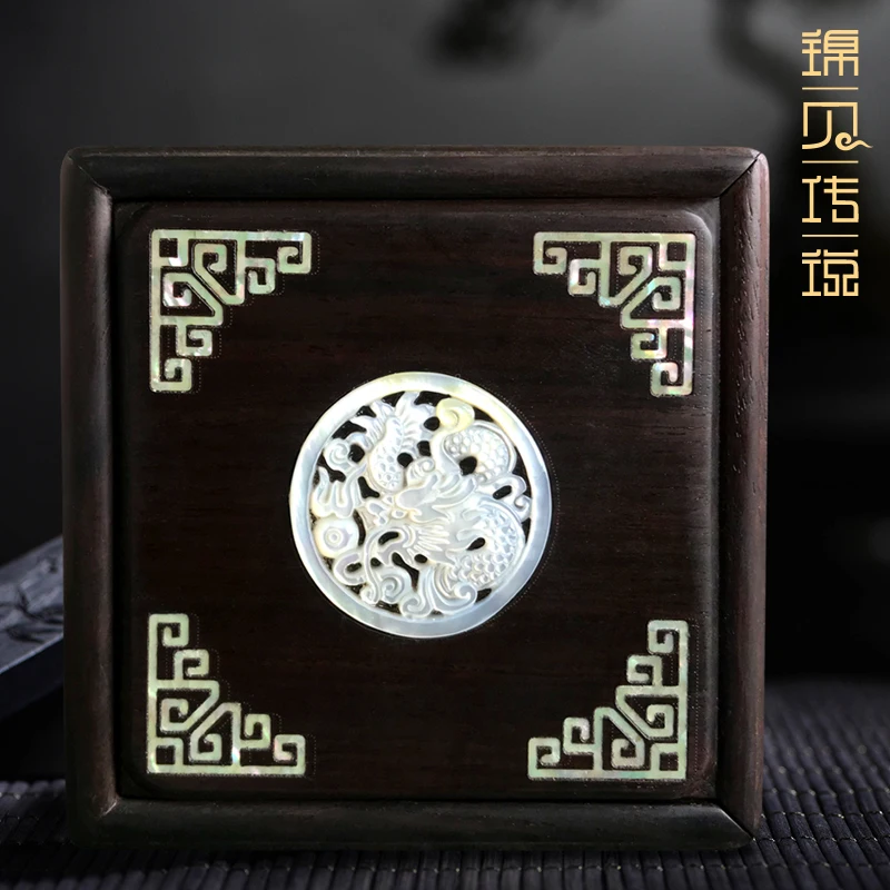 Snail Lacquerware Shell Carving Bracelet  Small Solid Wood Retro Style Rosewood Crafts Box Dressing Table Home Gift