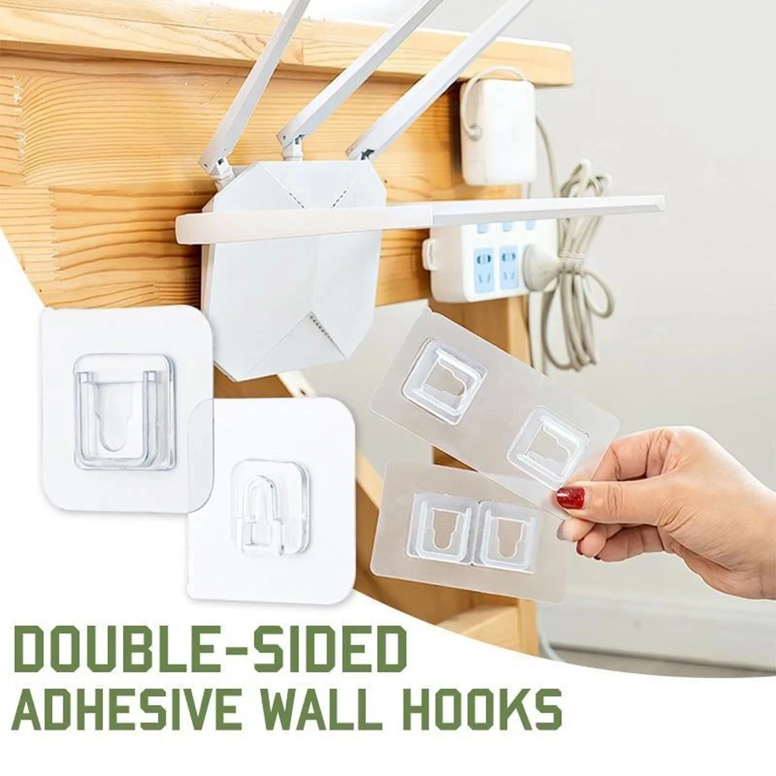 

6-12pairs Double-sided Adhesive Wall Hooks Storage Tools Wall Mounted Hooks Kitchen Bathroom Gadgets Transparent Strong Paste
