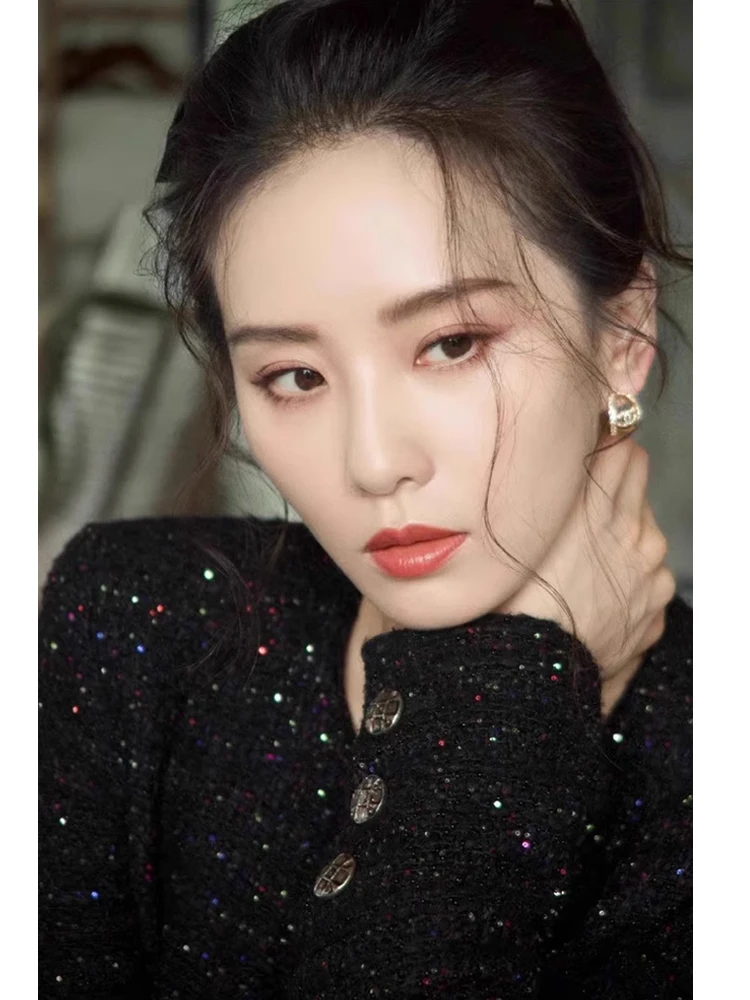 Liu Shishi Same Sle as Stars осенне-зимняя новая женская одежда изящное французское платье