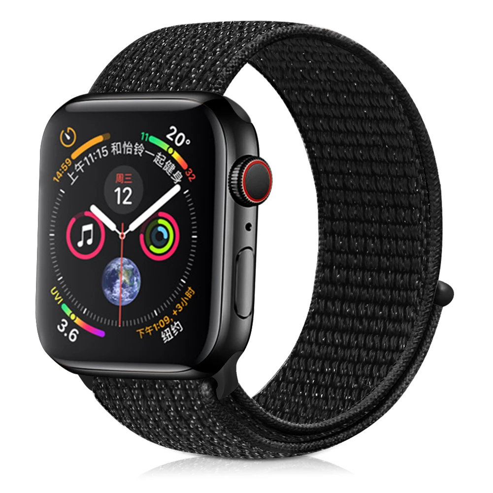 

Scrunchie Strap Elastic Nylon Loopback Stripe Bracelet for Apple Watch Band 40mm 44mm 42mm 38mm IWatch Series 7 8 Se 5 3 Ultra 8