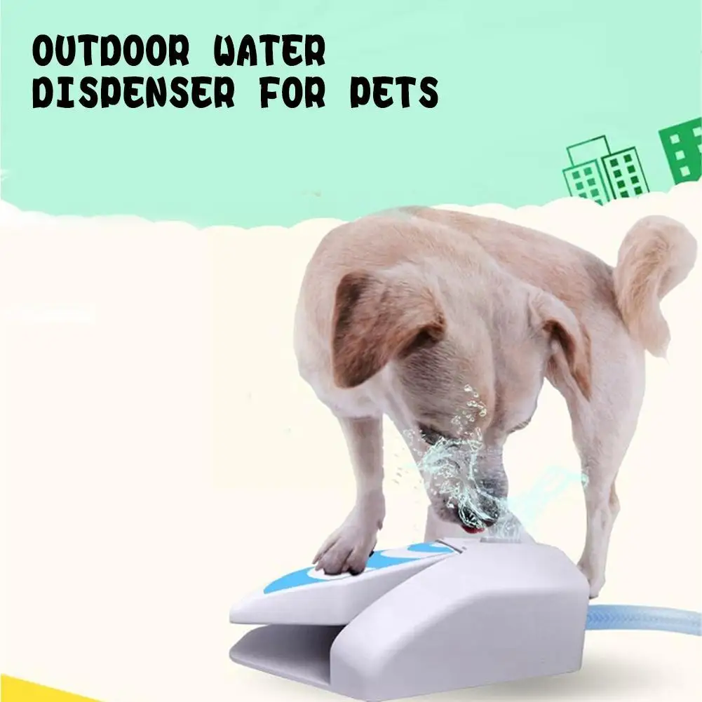 Dog Outdoor Water Fountain Pet Water Feeder Dog Step Drinker Pedal Funny Automatic Drinking Capacity Dispenser Large Spray Q1s4 images - 6