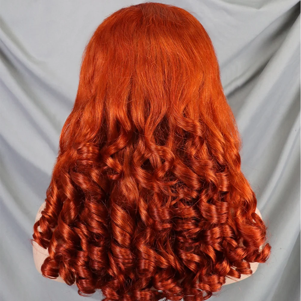 Имбирный цвет 300 Плотность 100% человеческие волосы Свободная волна Фуми Упругий