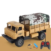 remote control truck off road rc cars with led headlight electronic military truck high speed drift toy for kids gift chargeable