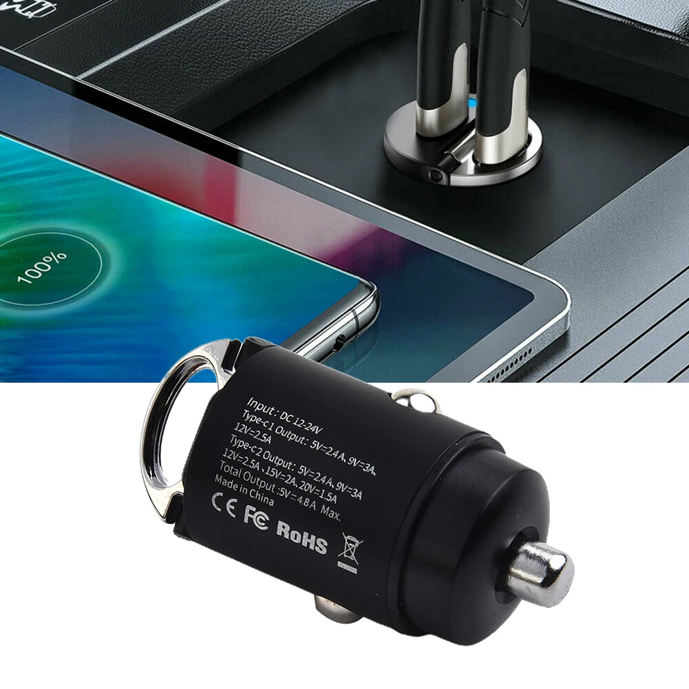 Адаптер Автомобильное зарядное устройство для телефона 30 Вт Type-C Порт быстрой