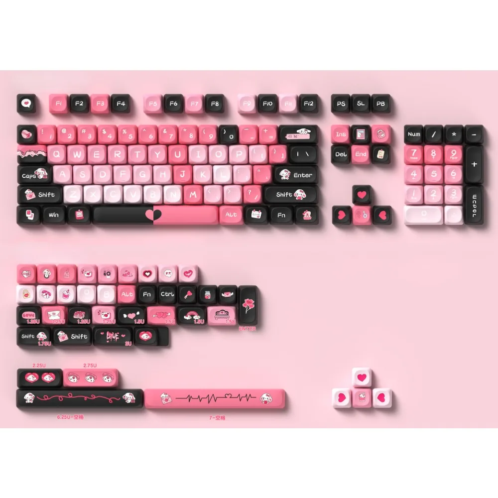 145 клавиш/комплект колпачки для клавиатуры пульсометр