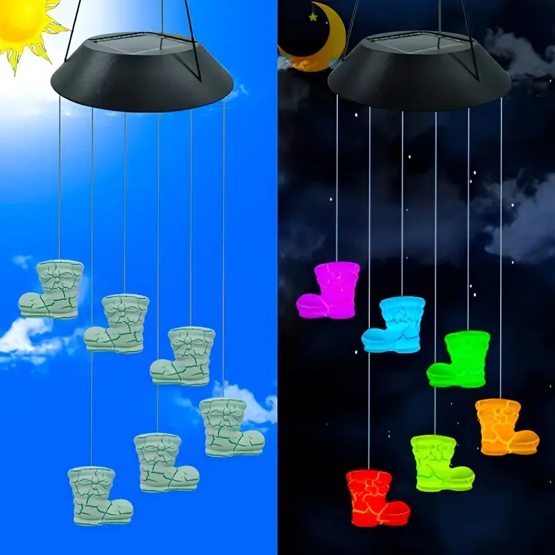 

Садовые садовые сапоги HMTX, 1 шт., светодиодсветодиодный Подвесная лампа с меняющимся цветом, рождественские ветряные колокольчики, празднич...