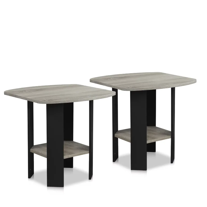 

Simple Design End/Side Table, French Oak Grey, Set of 2 living room furniture wood table