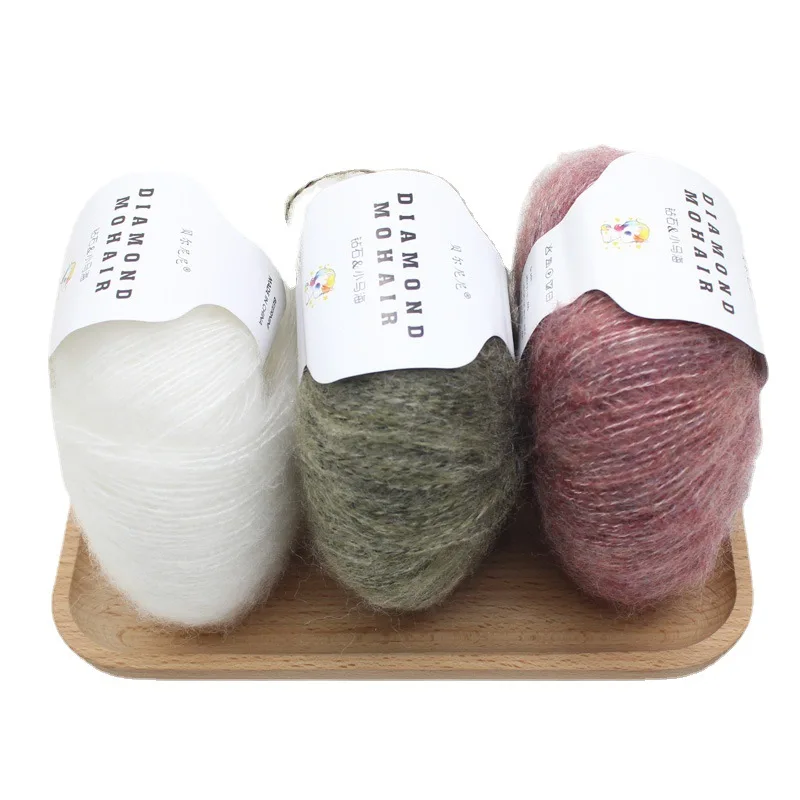 25gmohair пряжа для вязания крючком недорогая детская шерстяная свитера/кашемировые