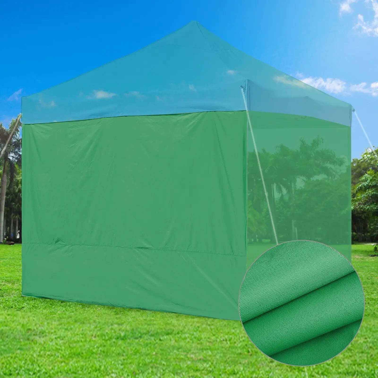 

10x7 Ft Oxford Fabric Canopy CPAI-84 Sidewall UV50+ Protection Green