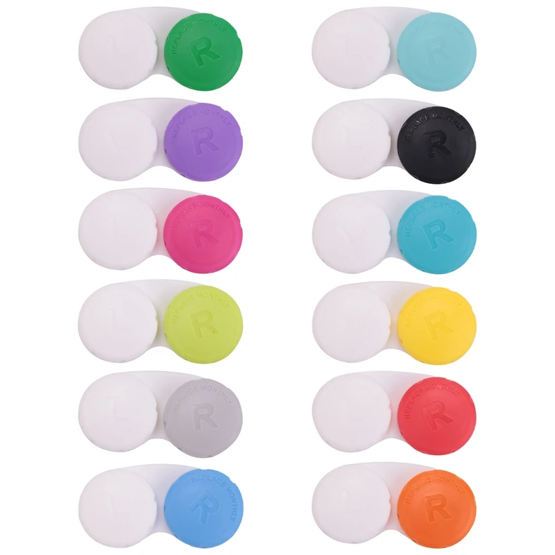 

12 шт. разноцветные контактные линзы, набор для погружения в контактные линзы, подходит для наружных мини контактных линз чехол Screw Top