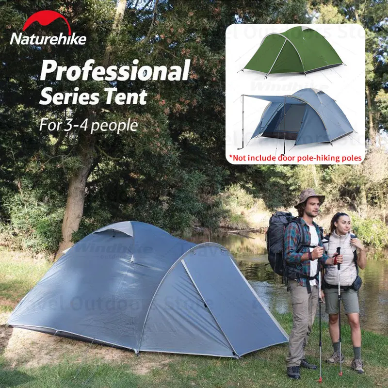 

Naturehike 210T Наружная палатка серии P-Plus большая фойе палатка для кемпинга 3-4 человек двухслойная палатка UPF50 + алюминиевая палатка