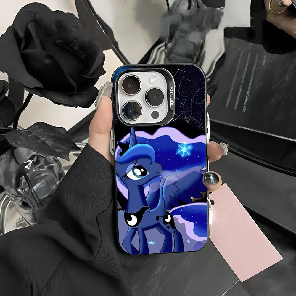 Чехол для телефона принцессы Луна матовый цветной серебристый iPhone 15 14 13 12 11 Pro Max