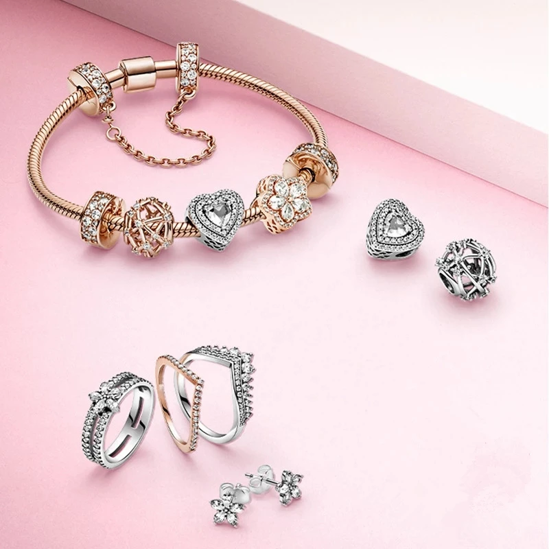 Женский браслет из серебра 925 пробы с цепочкой-змеей |