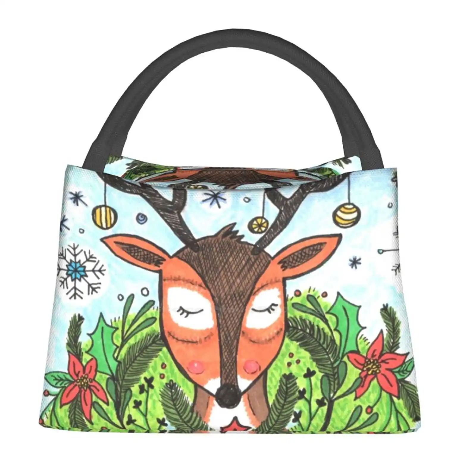 

Рождественские теплоизолированные сумки-кулеры с оленем My Deer зимние летние олени оленьи рожки венок с животными пуансета баннер снежинки