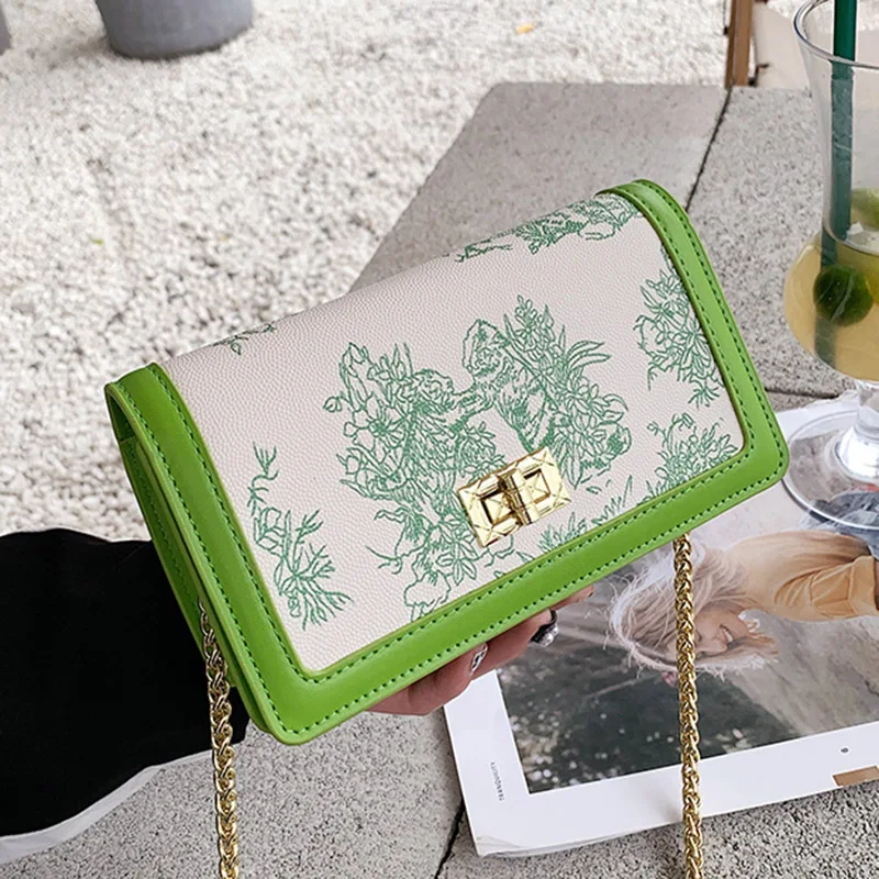 

Vintage Women PU Leather Crossbody Bag 2022 Luxury Brand Chain Should Bags Designer Handbags and Purses Clutch Evening Party Bag