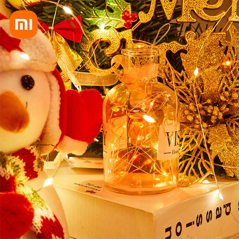 

СВЕТОДИОДНАЯ Гирлянда Xiaomi, миниатюрная Рождественская лампа из медной проволоки, водонепроницаемая гирлянда с питанием от батарейки AA для свадьбы, Рождества, праздничного декора