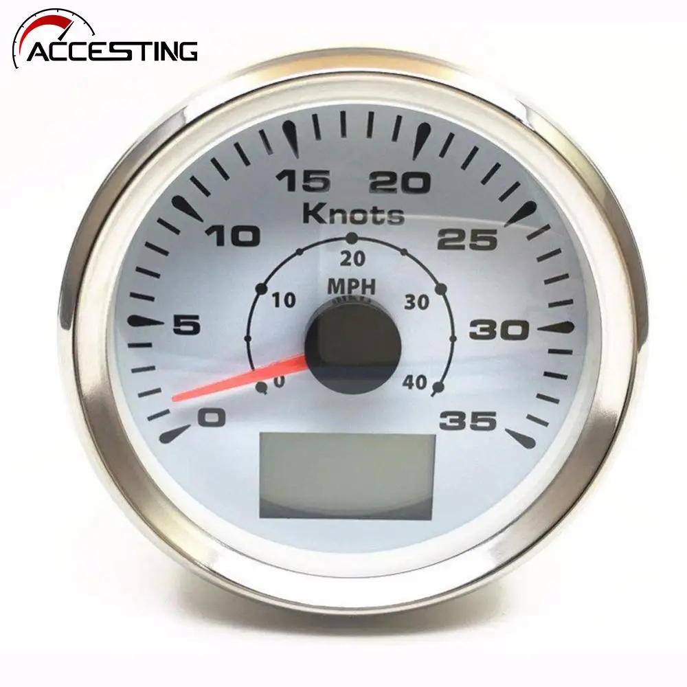 

85mm GPS Speedometer Odometer 35Knots Marine GPS Speed Gauge 40MPH Speed Indicators with Backlight fit Boat Car