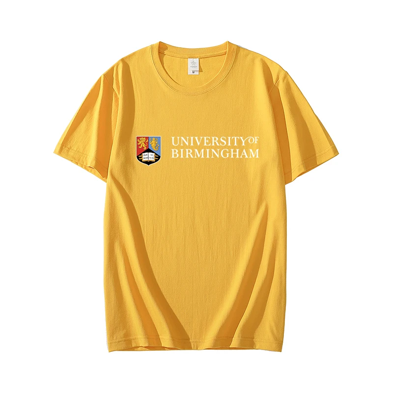 Летние хлопковые футболки Birmingham University Memorial мужские простые эластичные