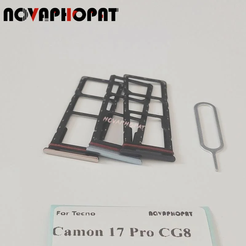 Novaphopat совершенно новый лоток для SIM-карты Tecno Camon 17 Pro CG8 CG8h Sim держатель Слот