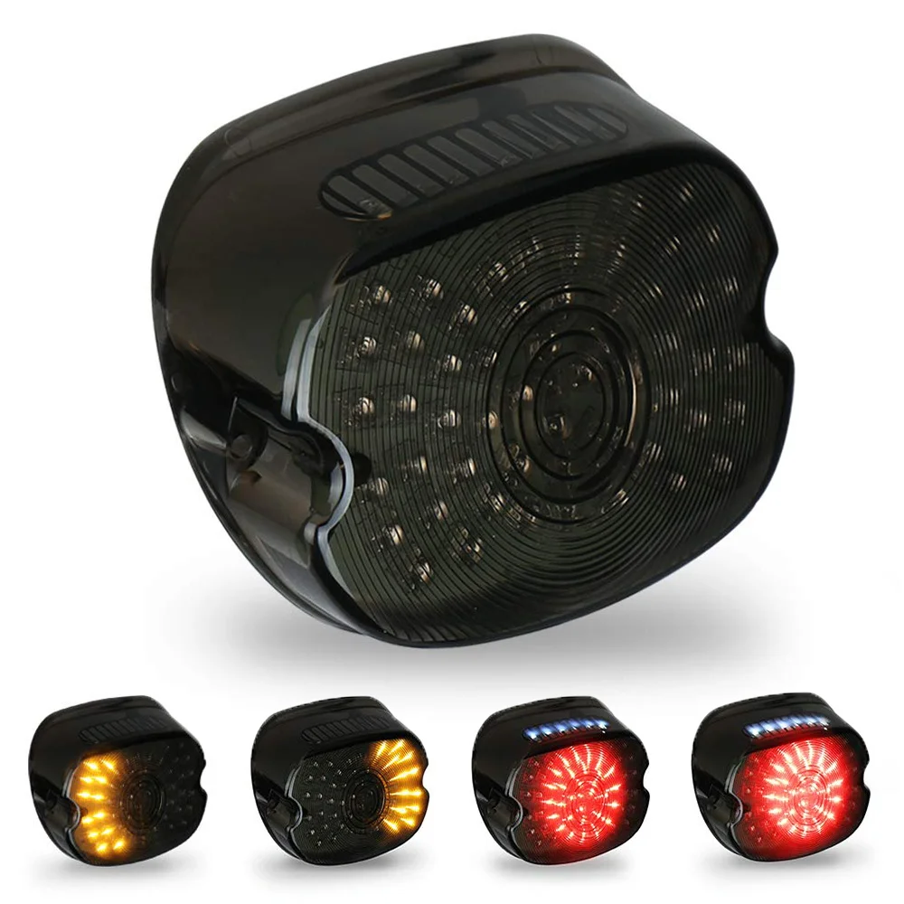 

Brake Turn Signal License Plate Light Lay Down Tail Light Assembly for-Harley Sportster Dyna FXDL Electra Glides Road King