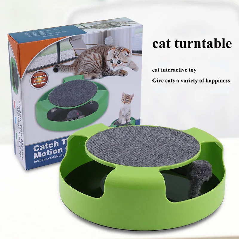

Rotating Cat Turntable Puzzle Play Board Funny Puppy Treat Toy Shadowless Mouse Pet Supplies Scratcher Accessories Products