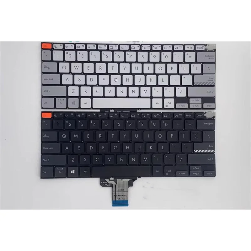 Фото Новая клавиатура YY+ для Asus X7400PC X7400PA Vivobook Pro 14X OLED, черная с серебристыми клавишами, раскладка US №1