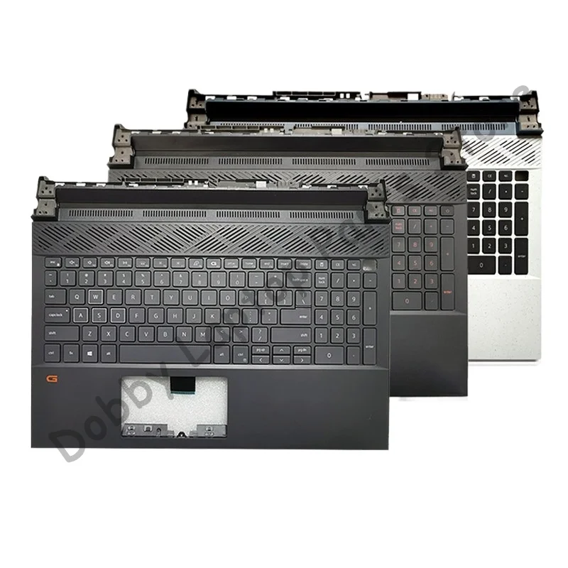Фото Новая сменная клавиатура для ноутбуков Dell Gaming G15 5510 5511 5515 5520 5521 5525, верхняя часть корпуса, подставка для рук, клавиатура с подсветкой 04XJ3D №1