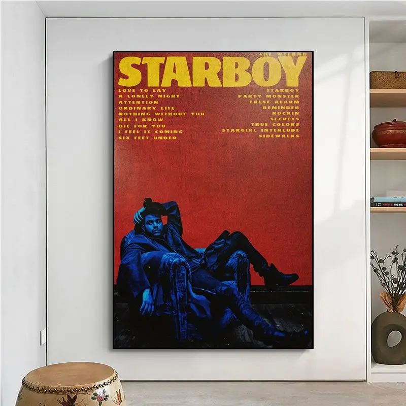 Ретро-постер рэп-рэпера в стиле хип-хоп The Weeknd крафт-бумага винтажный декор для
