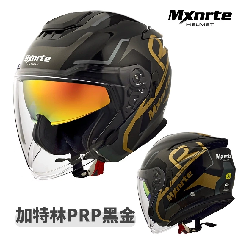 Mxnrte Motorcycle Helmet 3/4 Half Capacete Dual Lens All Seasons Road Riding Work Commute Scooter Motorbike Casco For Yamaha
