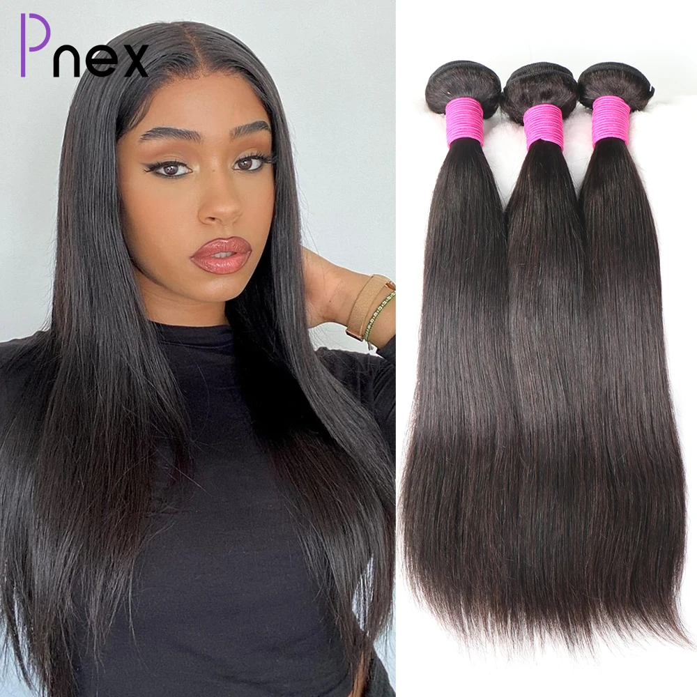 

Indian Straight Human Hair Bundles 100% Weave Human Hair Bundles Remy Hair Extension Double Drawn Hair Bundles Natural Color