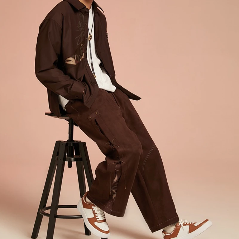 

Игровой MiHoYo Genshin Impact официальный Hutao вышитый свободный для отдыха с высокой талией женские мужские Весенние длинные искусственная одежда