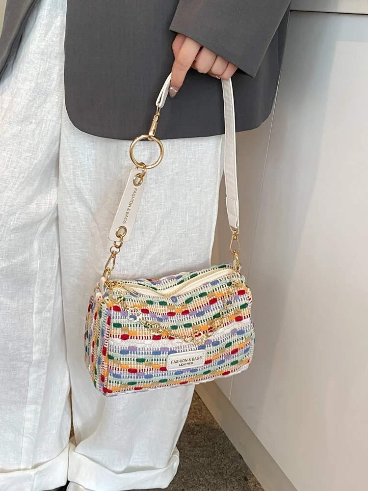 2024 модные красочные женские сумки через плечо простая повседневная женская