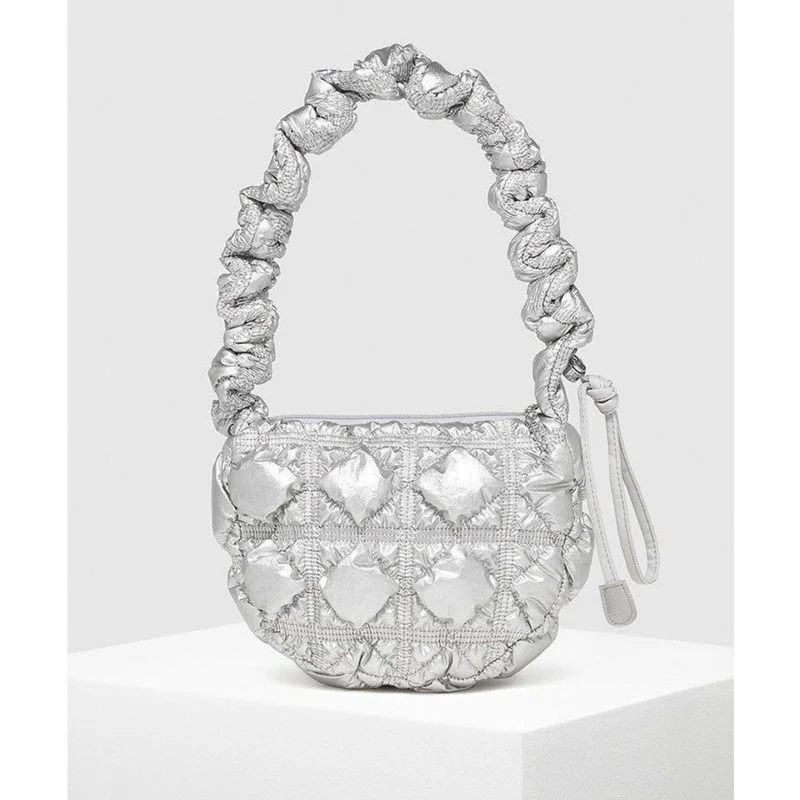 

Silver Cloud Bag Cross Carrying Pleated Shoulder Bag 2023 new glossy color mini dumpling Crossbody bags