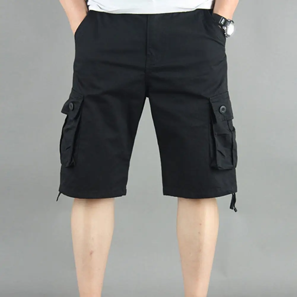 

Men Shorts Multi Pockets Zipper Flying Summer Sports Shorts Mid Rise Solid Straight Cargo Shorts Streetwear bermuda masculina