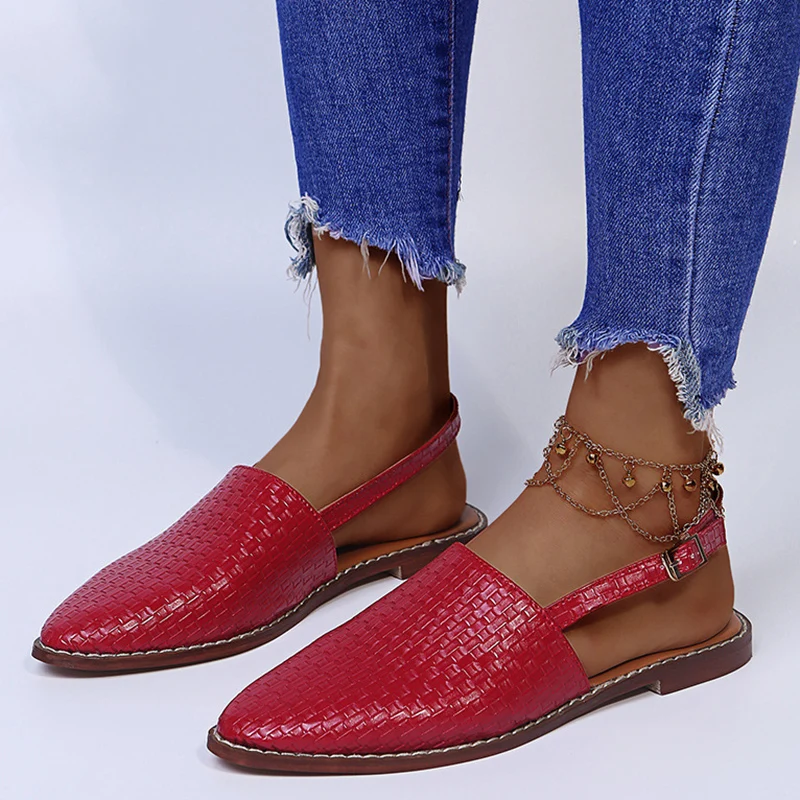 

Women's Sandals Buckle Retro Flat Shoes Pointed Fashion Casual Shoes 2022 New Light Size 43 Designer Women Shoes Chaussure Femme