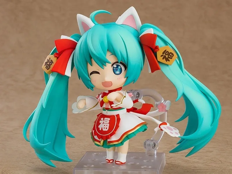 Оригинальная экшн-фигурка версии COB Hatsune Miku Lucky Cat Vocaloid Nendoroid 10 см Good Smile Q аниме